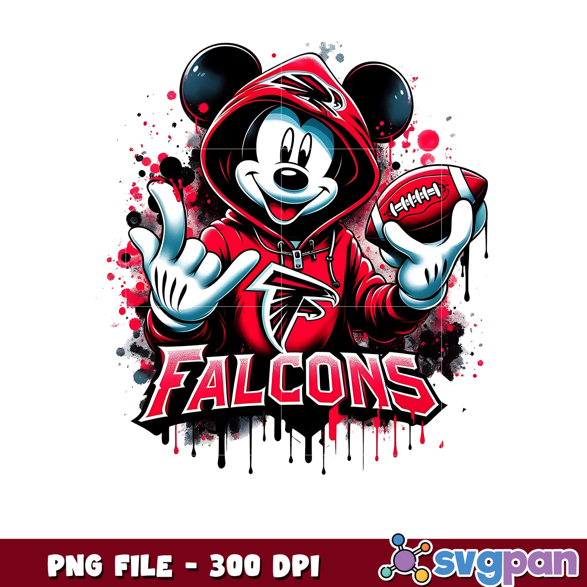Falcons mickey mouse png, nfl png, nfl cartoon characters png