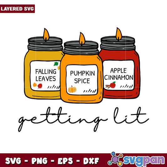 Fall Candles SVG Design, Perfect for Seasonal Decor Projects