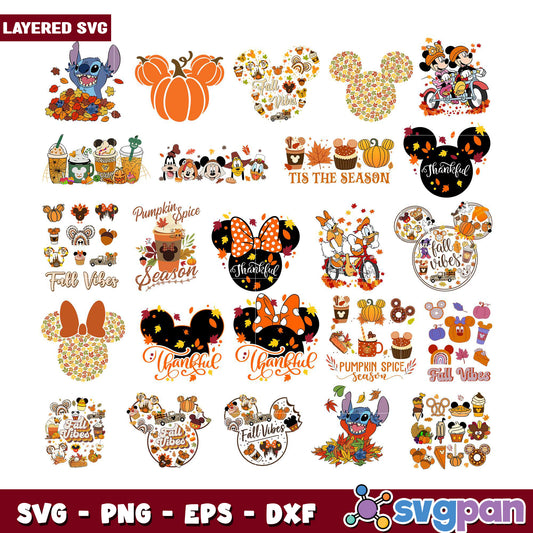 Fall Disney SVG Bundle Layered Designs