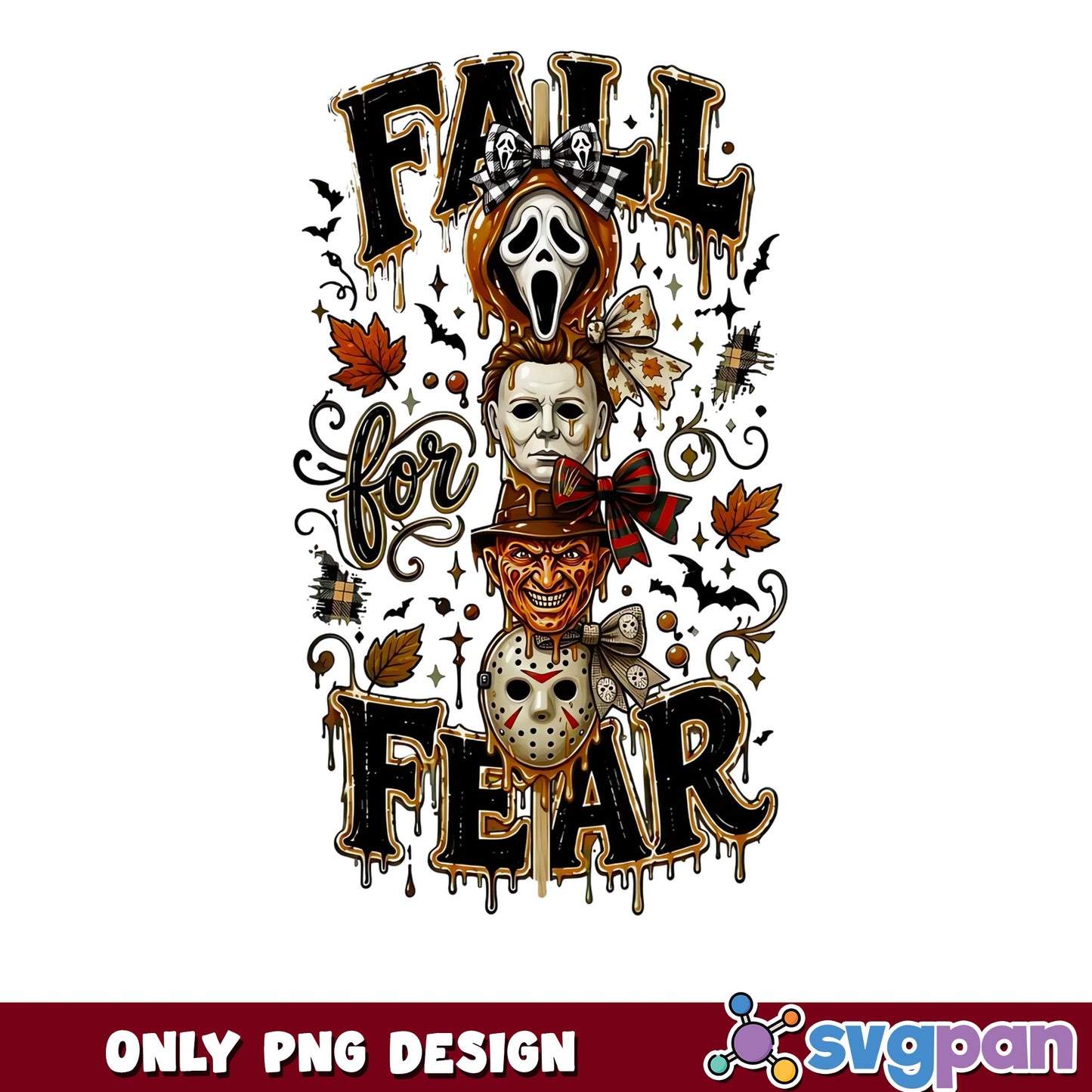 Fall For Fear Horror Characters PNG, Halloween PNG, Horror PNG