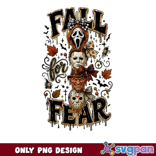 Fall For Fear Horror Characters PNG, Halloween PNG, Horror PNG