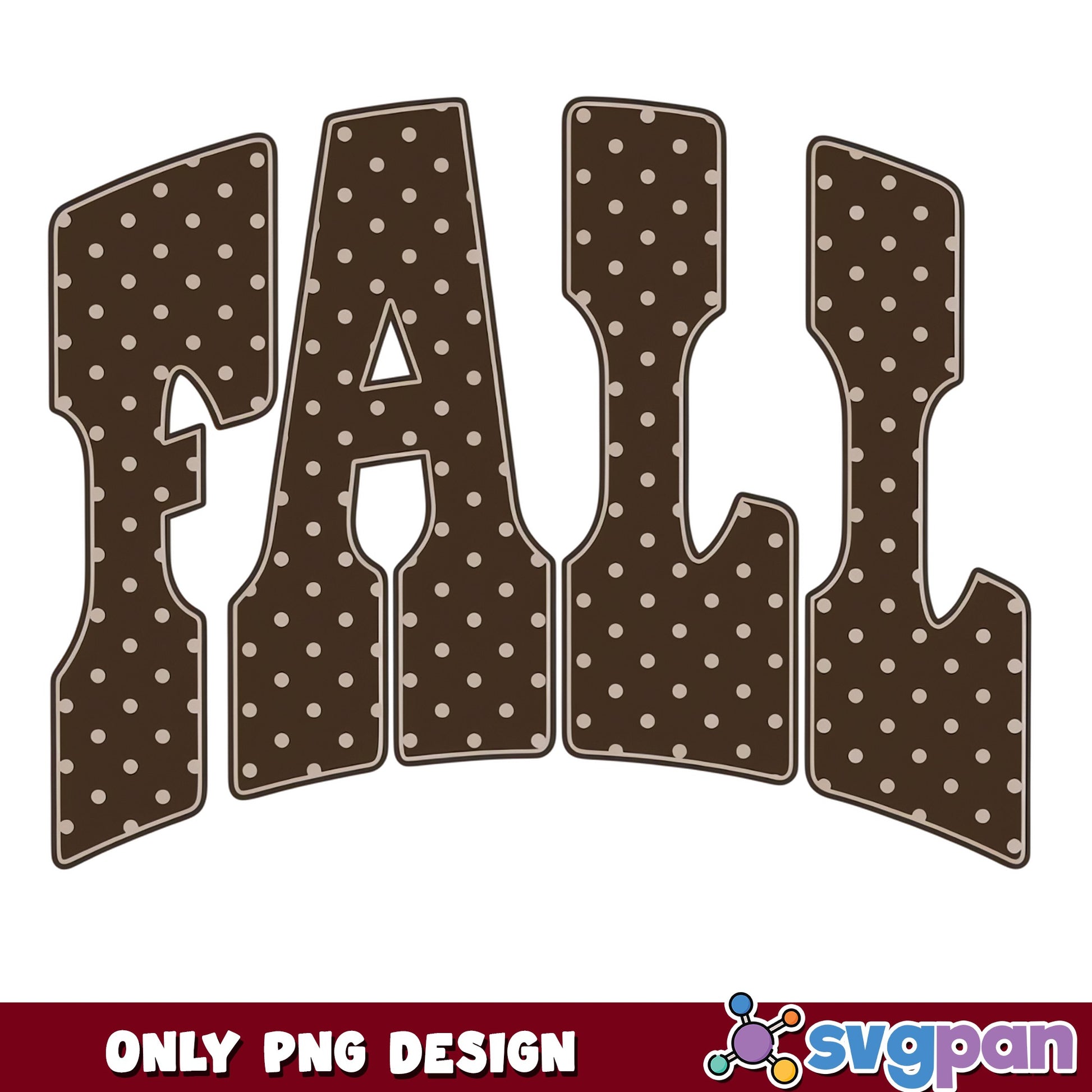 Fall Polka Dot Letters PNG, Autumn Varsity Design, Retro Fall PNG