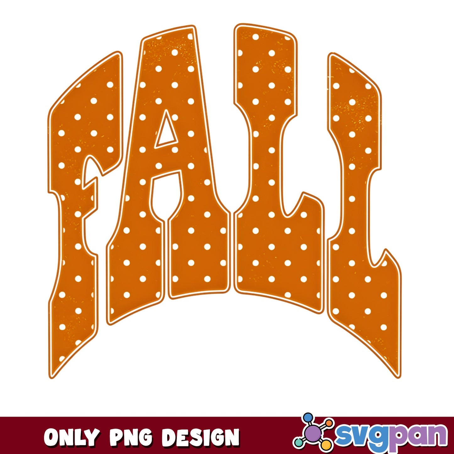 Fall Polka Dot Retro PNG, Autumn Vibes PNG, Fall Season PNG