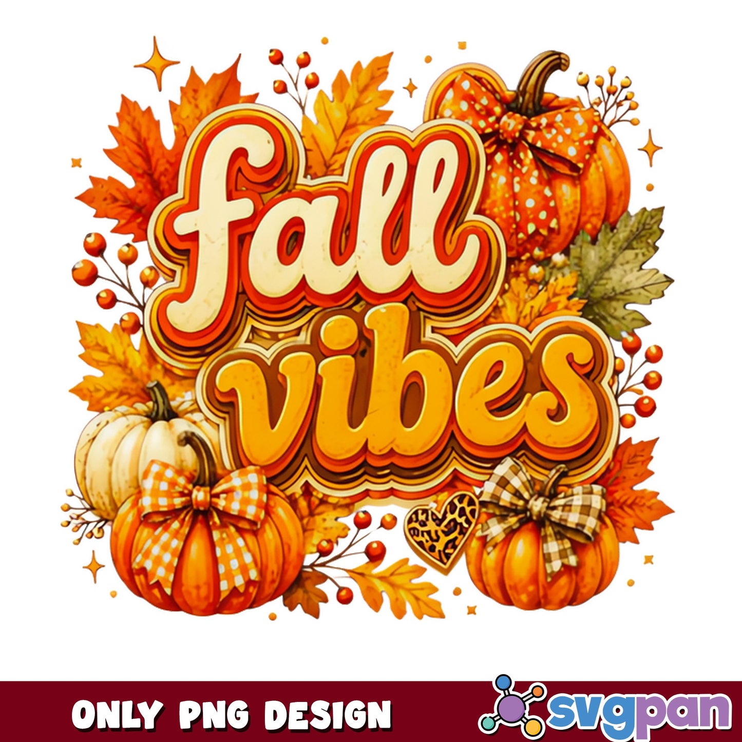 Fall Vibes PNG, Retro Pumpkin Fall PNG, Autumn Sublimation PNG