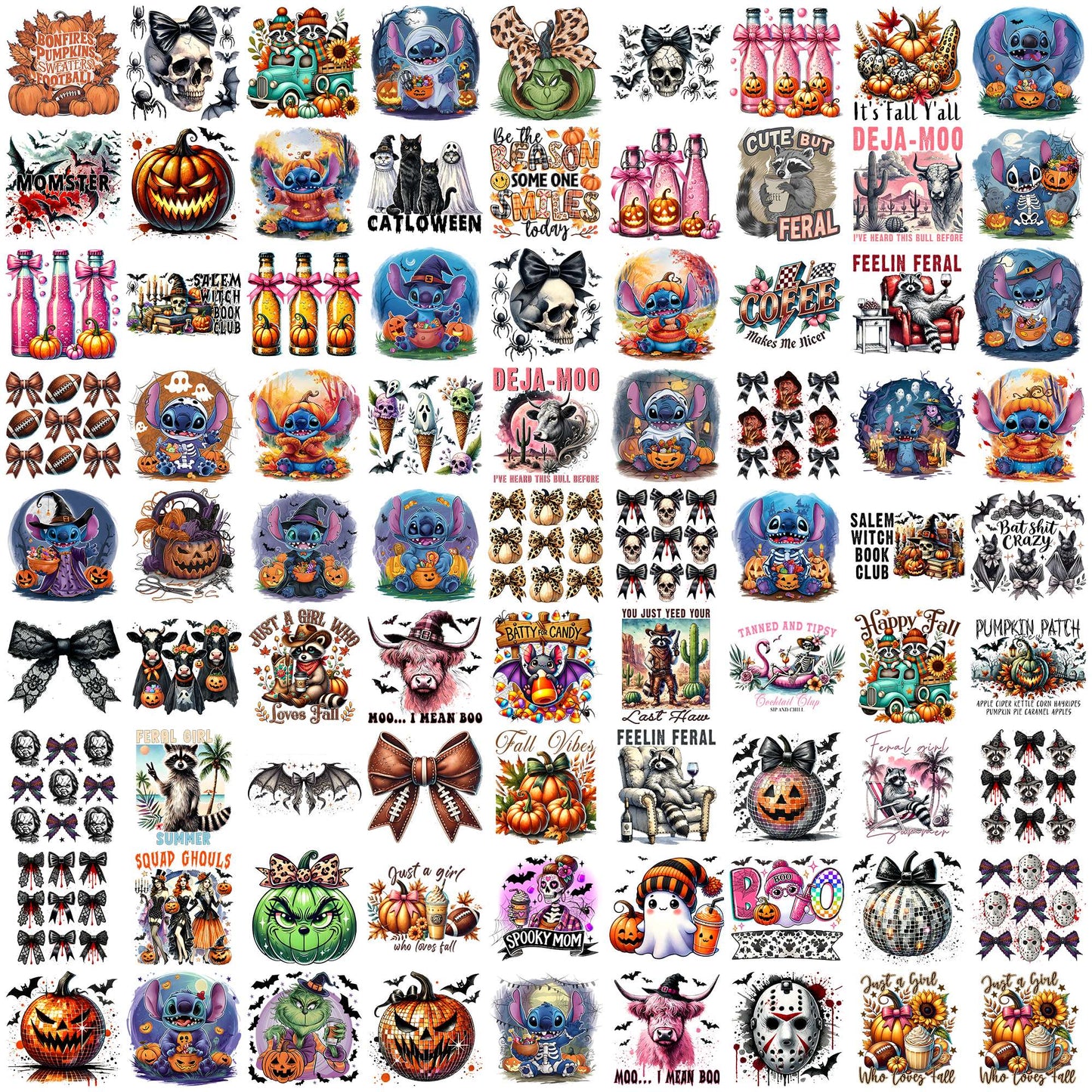Fall and horror thing png bundle, fall png, spirit halloween png