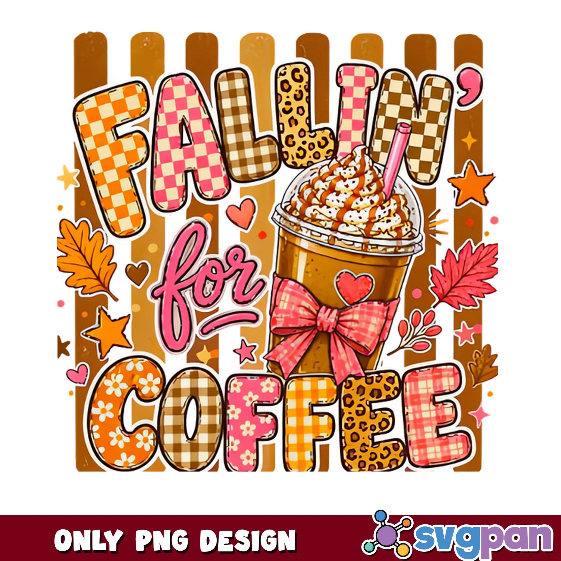 Fallin For Coffee Fall PNG, Autumn Coffee Lover PNG, Fall PNG
