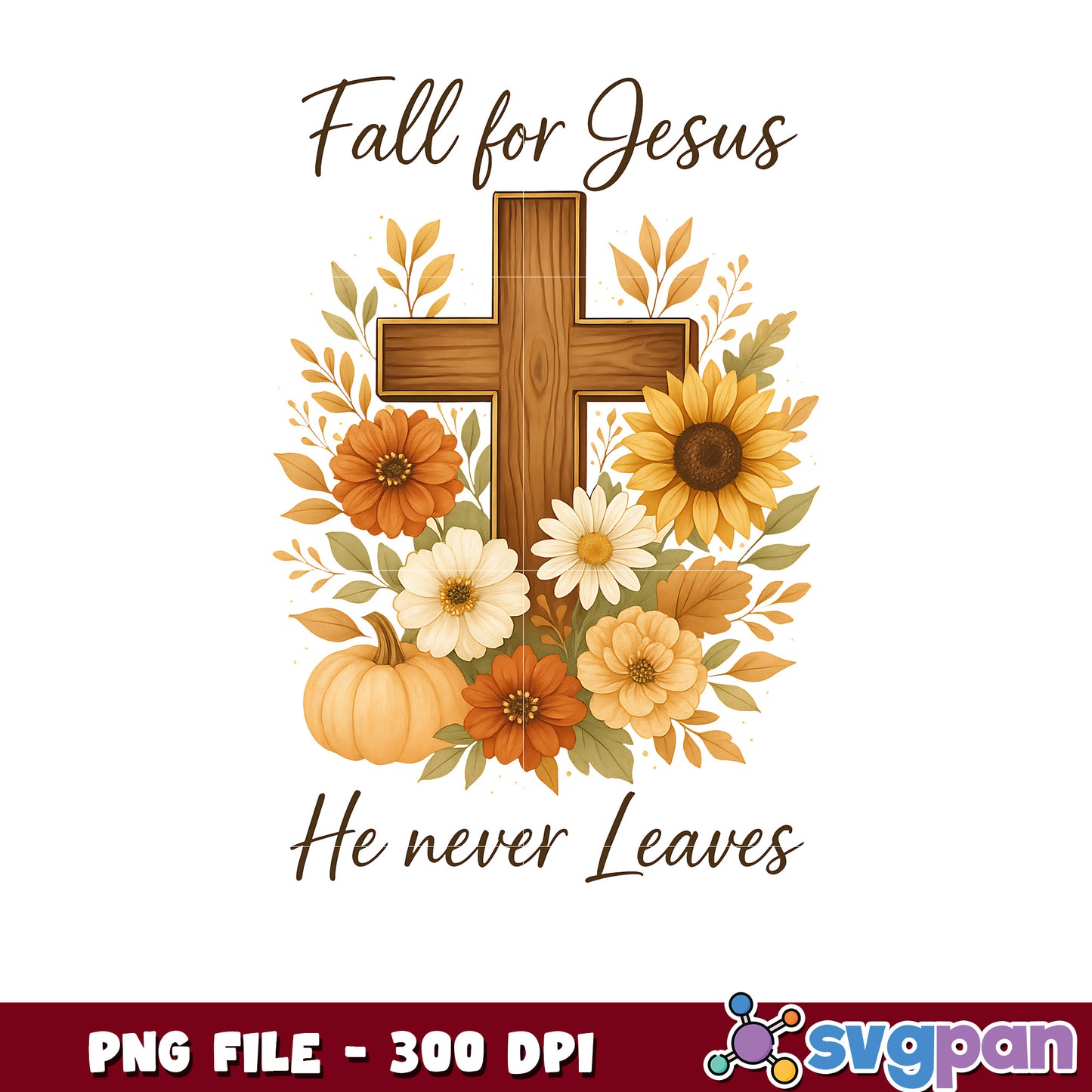 Fall or jesus he never leaves png, halloween ghost png, trick or treat png