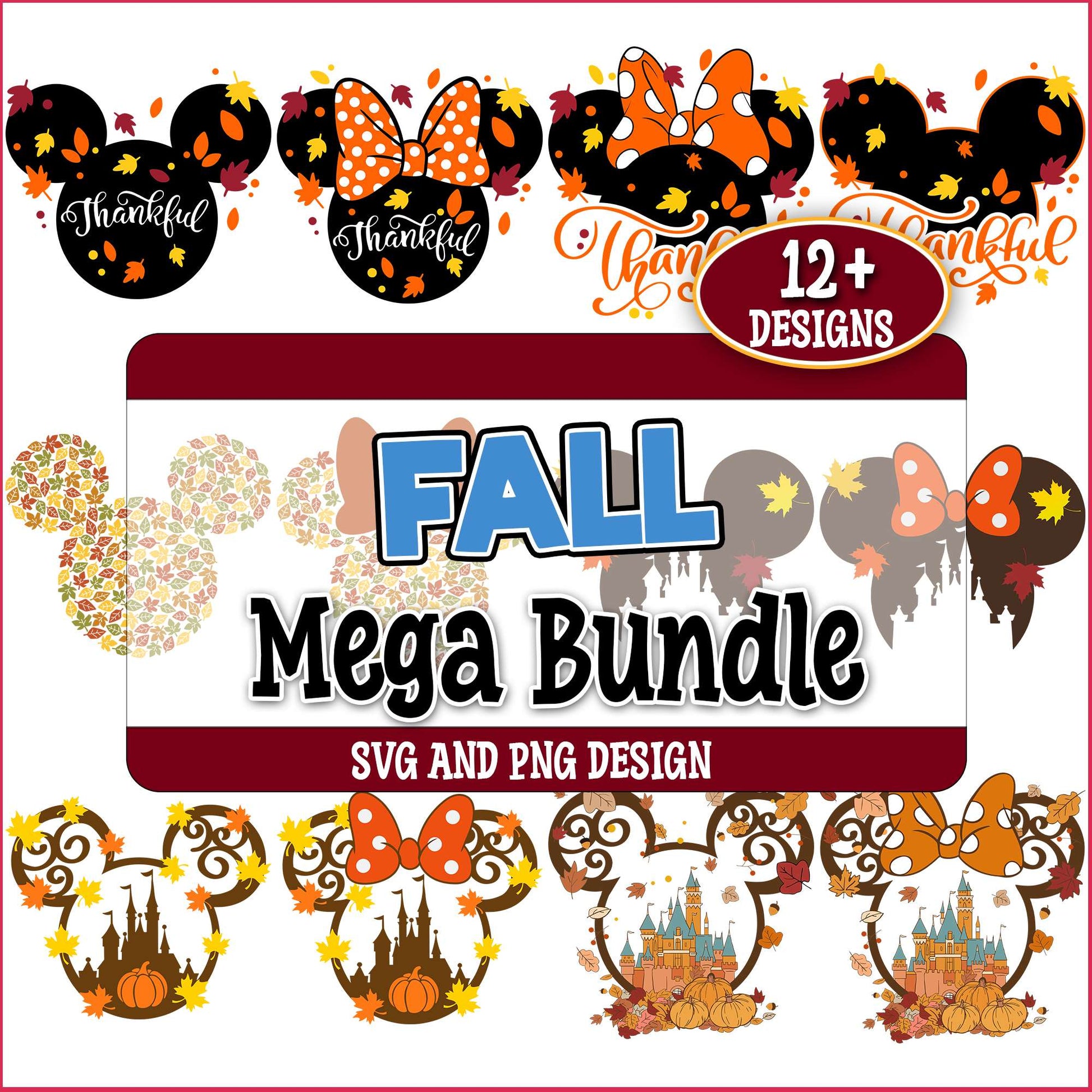 Fall x thanksgiving disney svg bundle