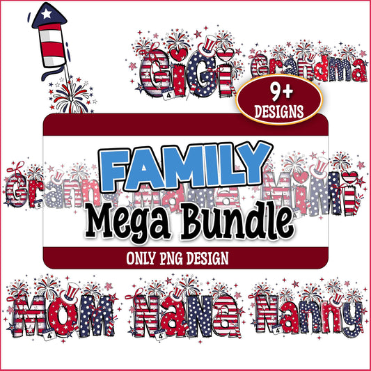 Family 4th of july png bundle