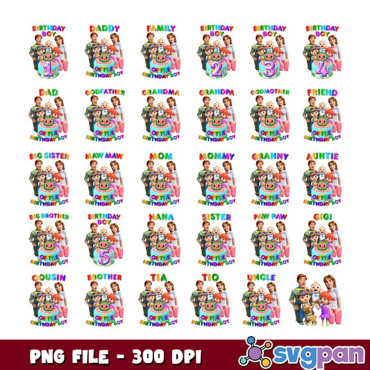 Family Birthday Boy PNG Bundle - 300 DPI