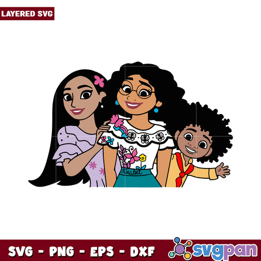 Family Character SVG Design, Cute Layered Art for Crafts