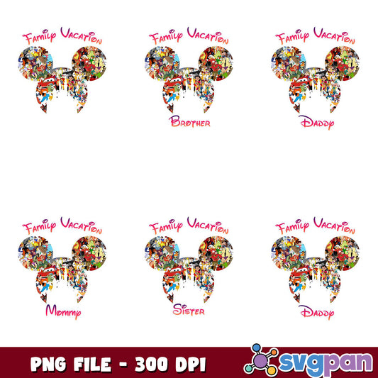 Family Vacation Disney PNG Bundle 300 DPI