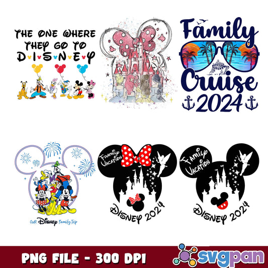 Family cruise disney land png bundle