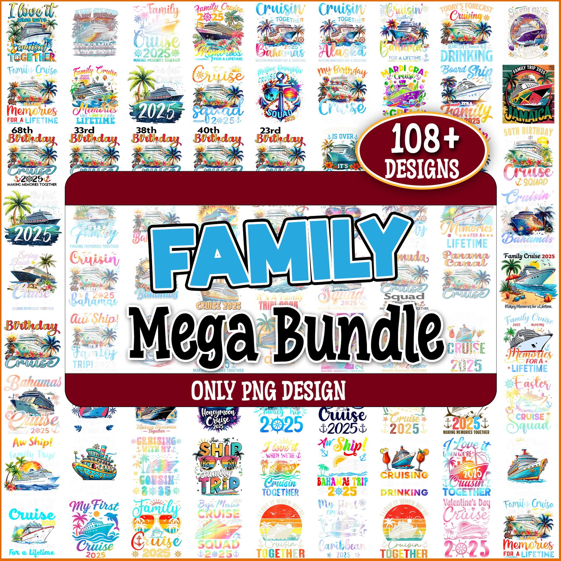 Family cruise squad png bundle