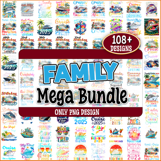 Family cruise squad png bundle