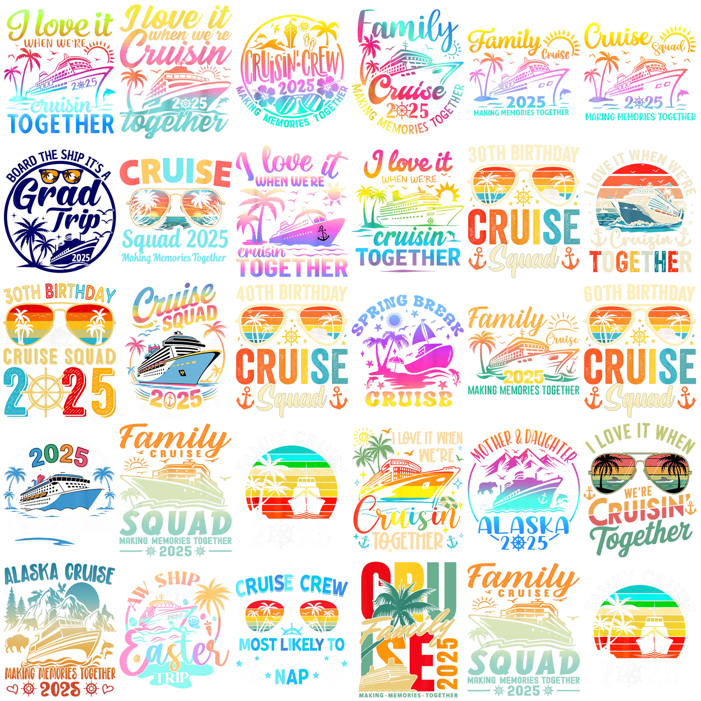 Family cruise squad png bundle, cruises png, family png