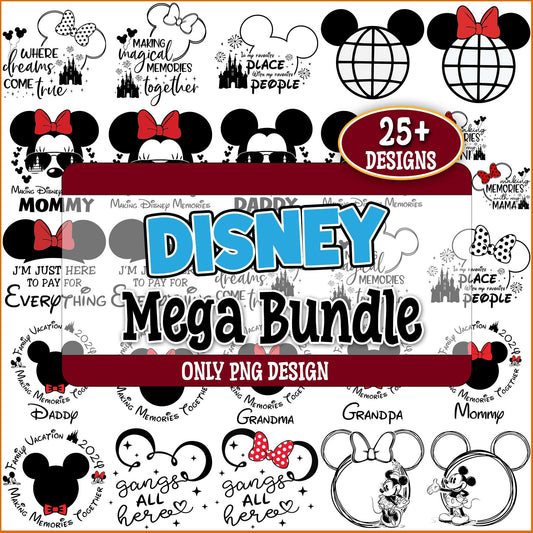 Family holidays disney png bundle