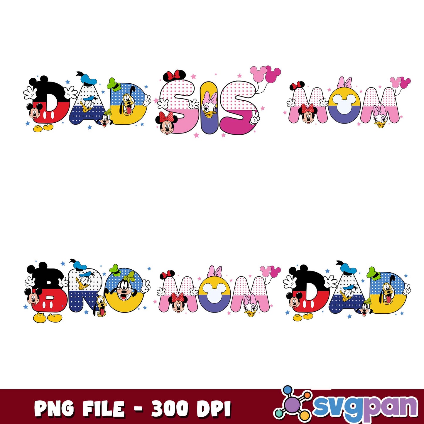 Family member disney png bundle
