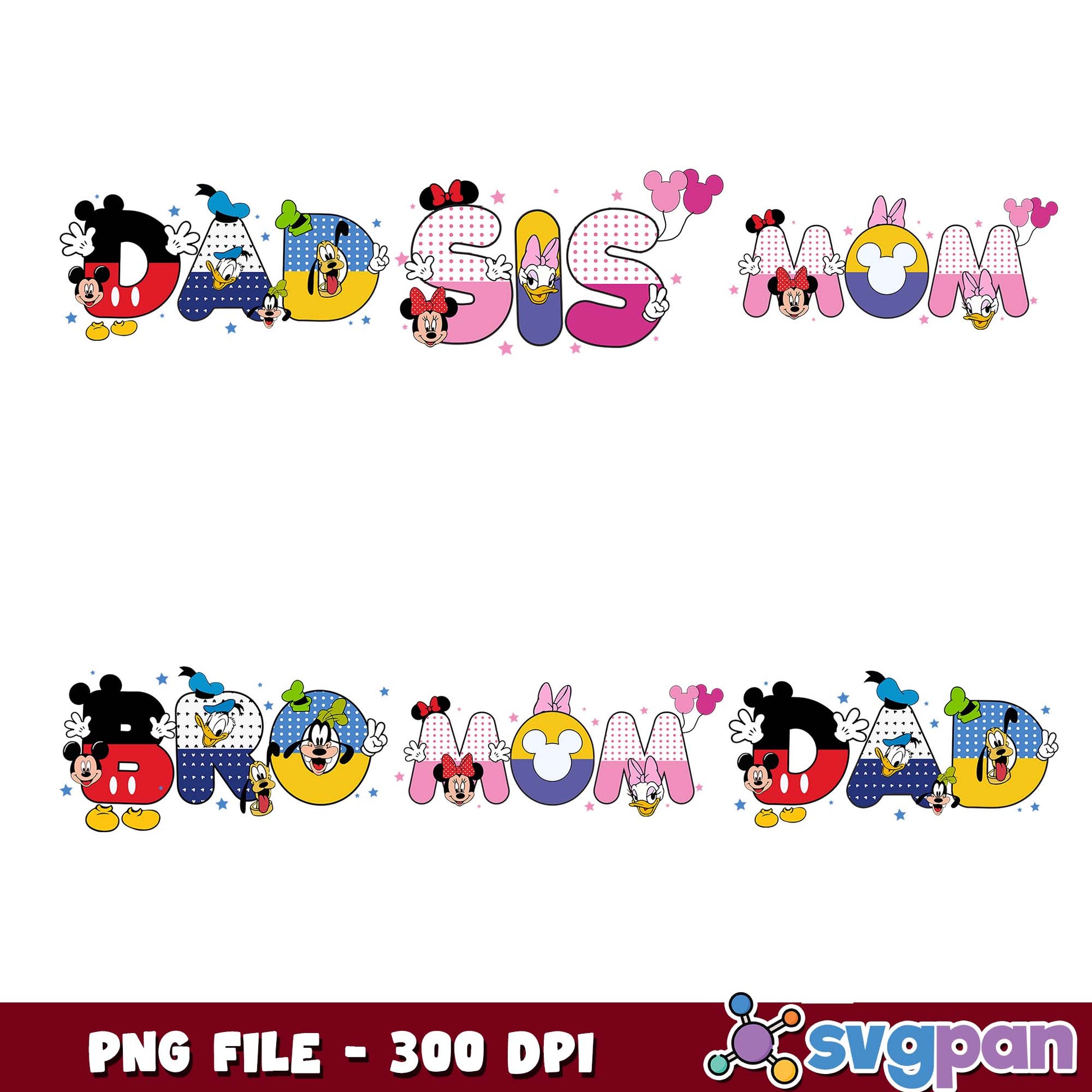 Family member disney png bundle