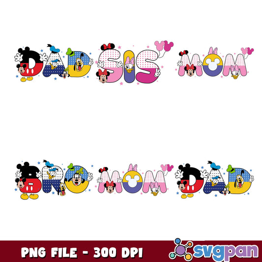 Family member disney png bundle