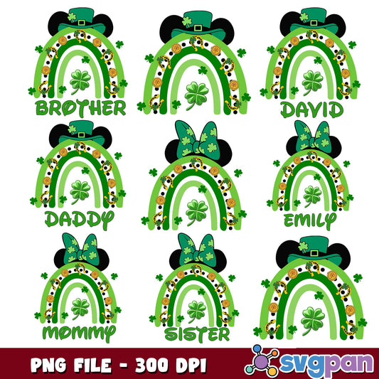 Family patricks day png bundle