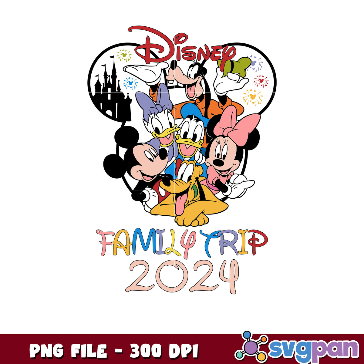 Family trip 2024 png, disney plus png, disney mickey mouse png