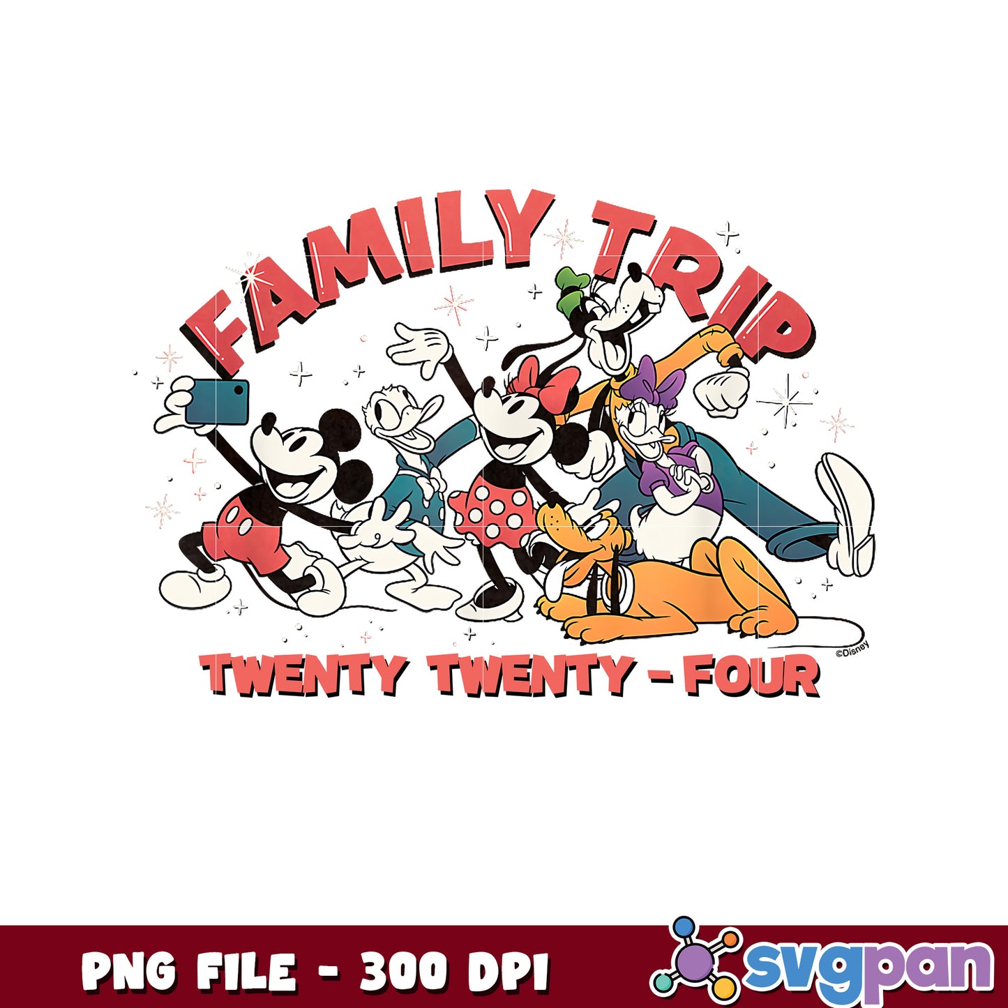 Family trip twenty twenty four png, disneyland png, disney movies png