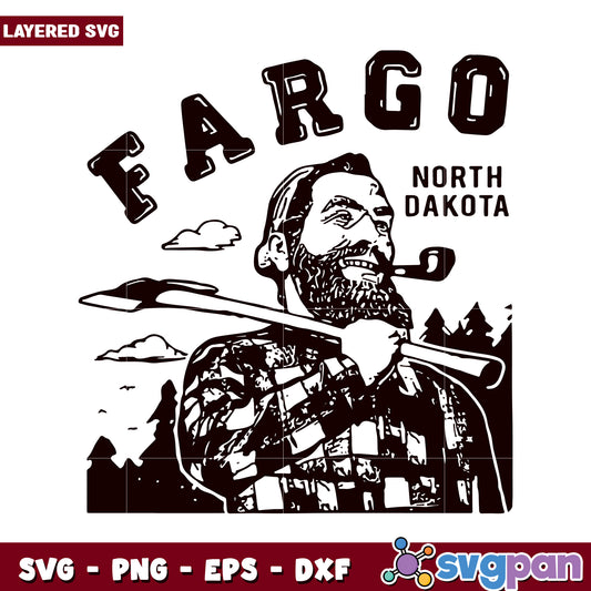 Fargo North Dakota vintage art design, perfect for crafts and prints