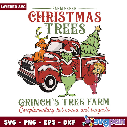 Farm Fresh Christmas Grinchs Tree Farm svg, christmas music​ svg, disney svg