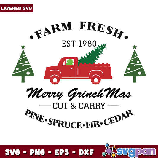 Farm Fresh Merry Grinchmas svg, christmas music​ svg, disney svg