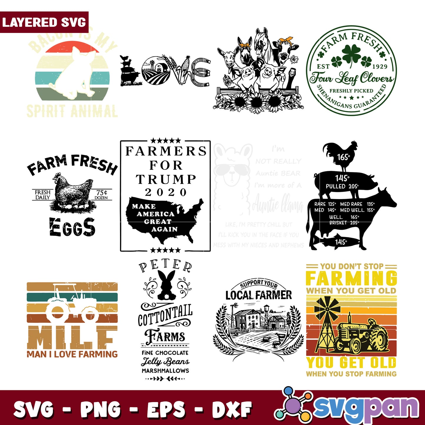 Farm SVG Bundle 12 Layered Designs