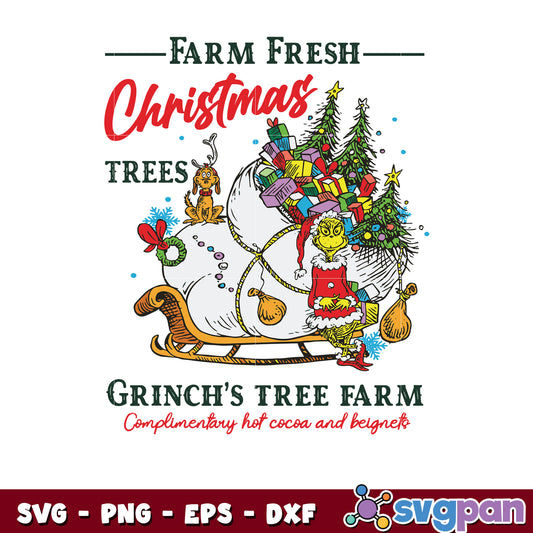 Farm fresh christmas grinch tree farm svg