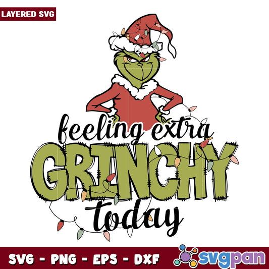 Feeling Extra Grinchy Today Christmas Lights svg, christmas music​ svg, disney svg