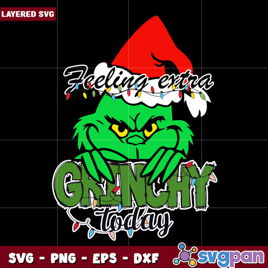 Feeling Extra Grinchy Today Christmas Light svg, christmas music​ svg, disney svg