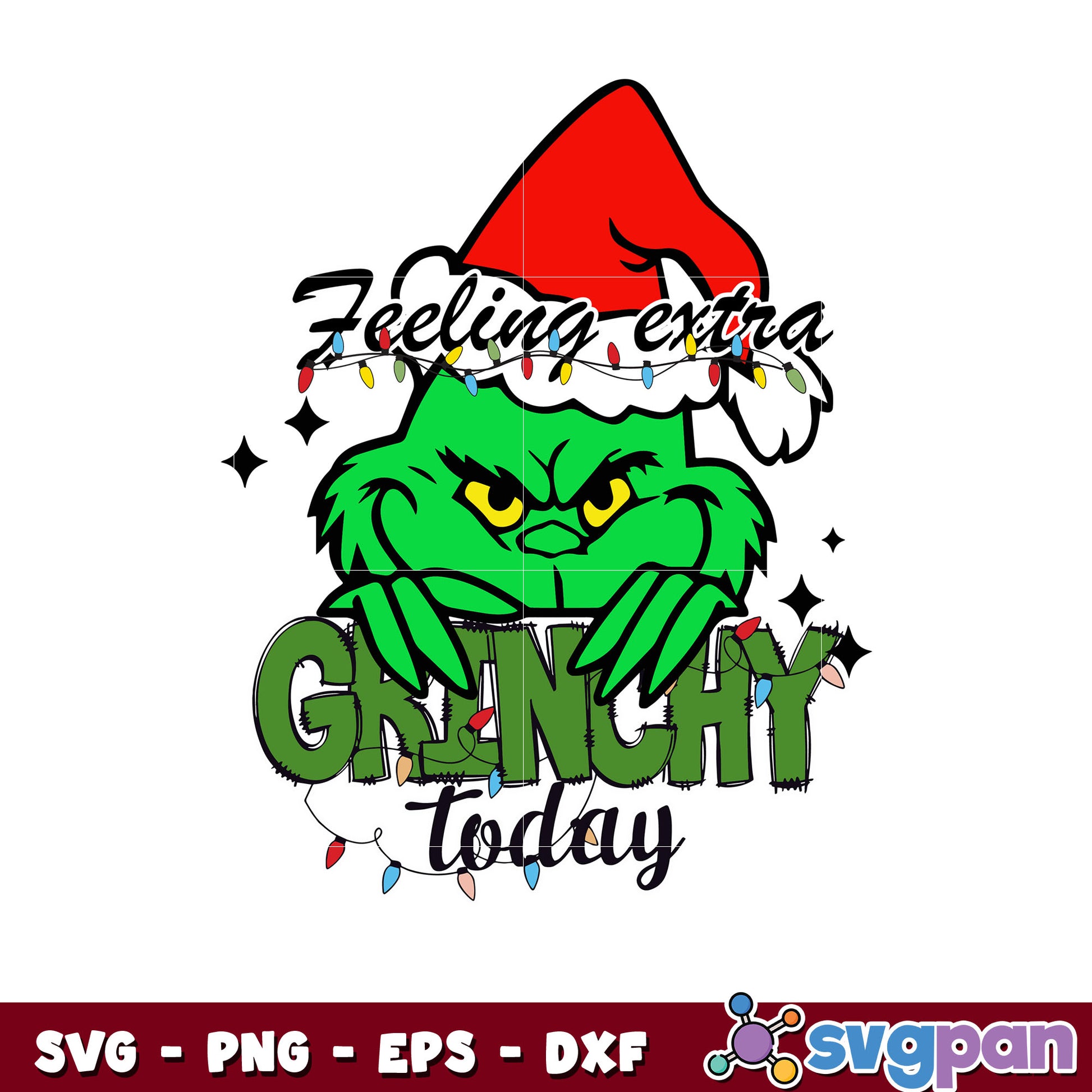 Feeling Extra Grinchy Today Christmas Light svg, grinch head svg