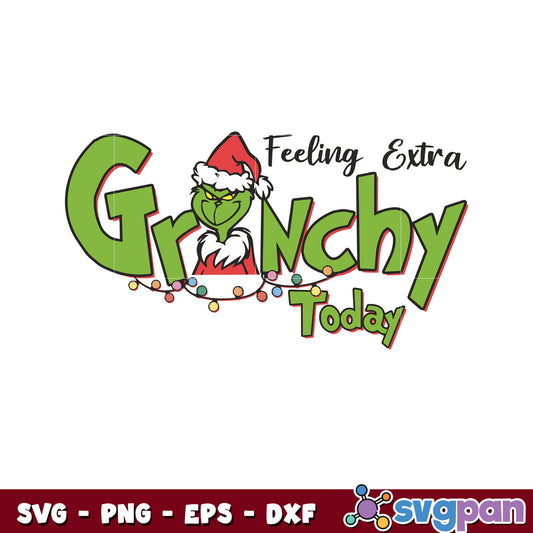 Feeling Extra Grinchy Today Christmas svg, grinch lights svg