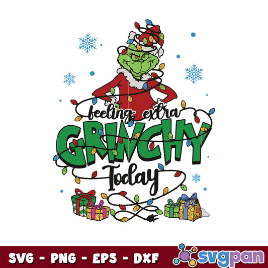 Feeling Extra Grinchy Today Christmas svg design, lights christmas svg