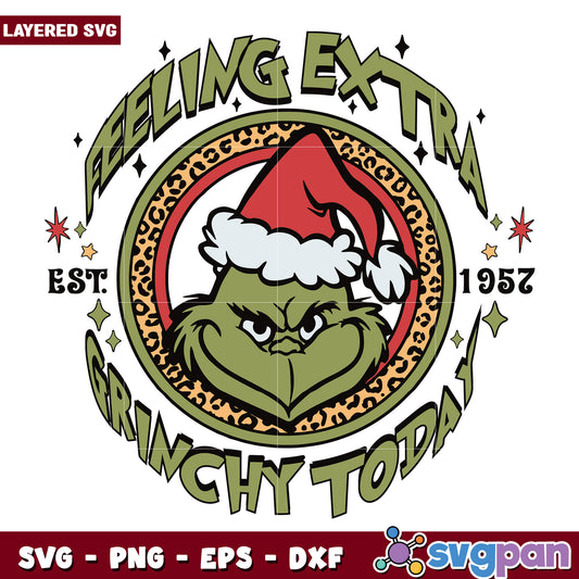 Feeling Extra Grinchy Today Est 1952 svg, christmas music​ svg, disney svg