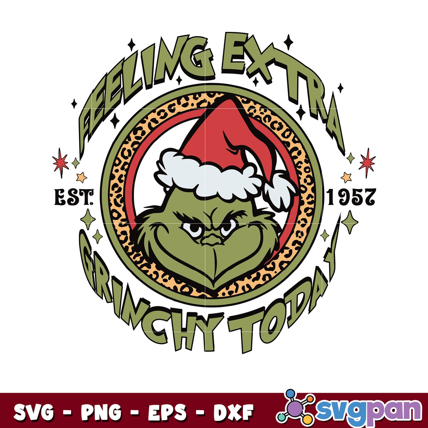 Feeling Extra Grinchy Today Est 1952 svg, grinch christmas hat svg