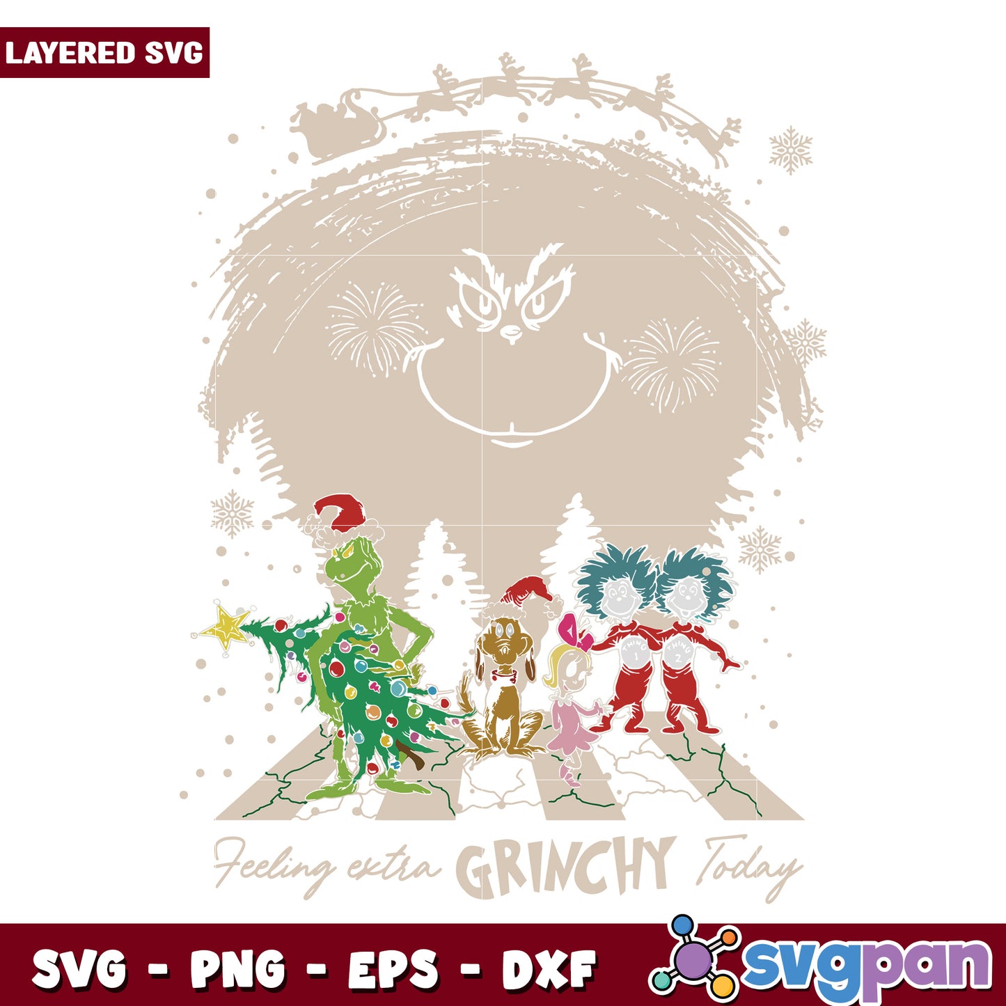 Feeling Extra Grinchy Today Friends svg, christmas music​ svg, disney svg