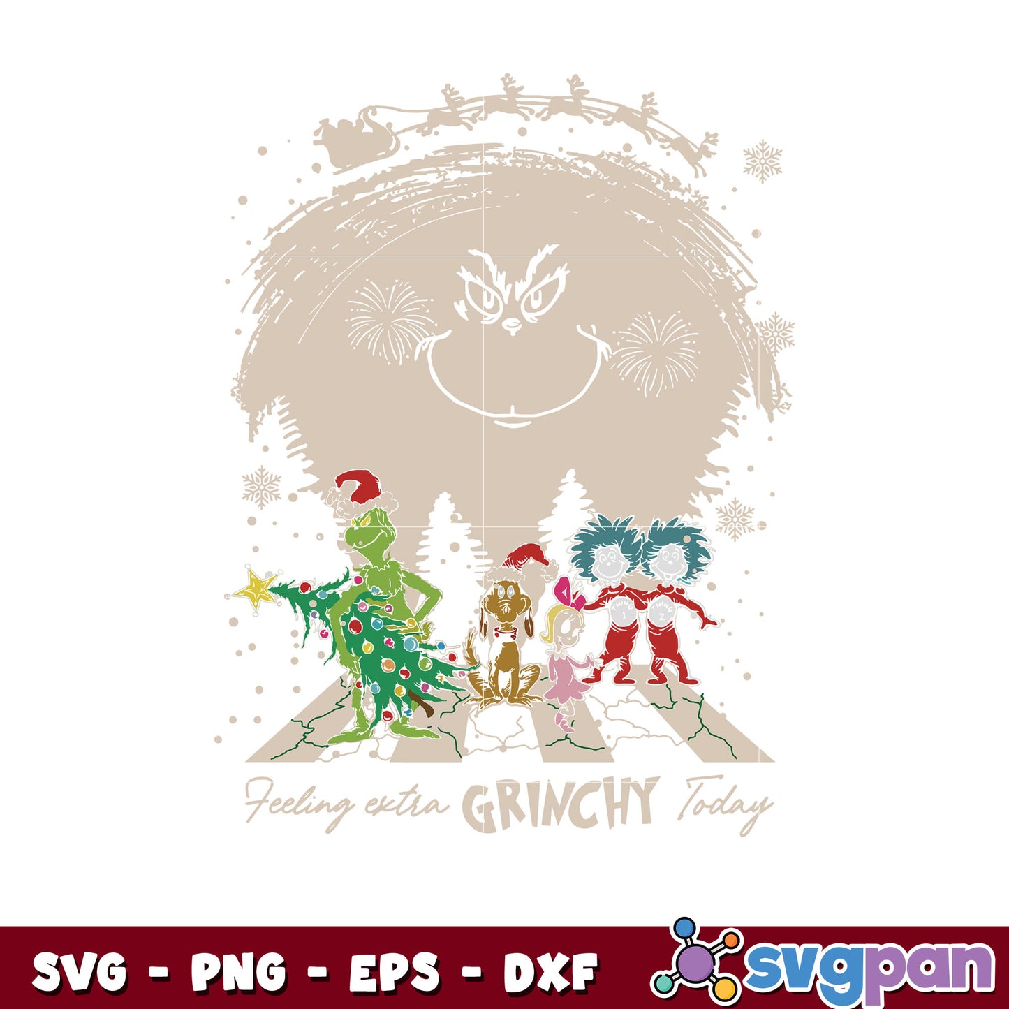 Feeling Extra Grinchy Today Friends svg, grinch christmas tree svg