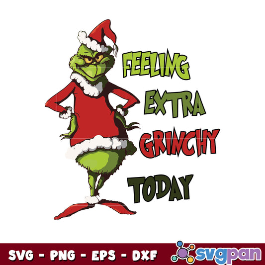 Feeling Extra Grinchy Today Grinch Santa svg, grinch christmas hat svg