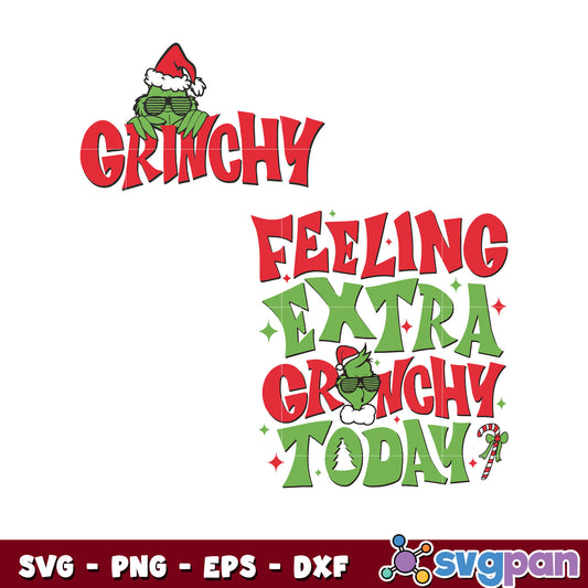 Feeling Extra Grinchy Today svg, grinch christmas svg, grinch head svg