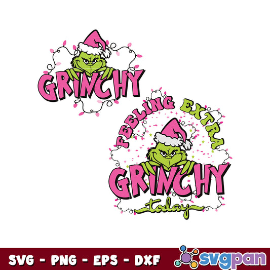 Feeling extra grinchy today christmas logo svg