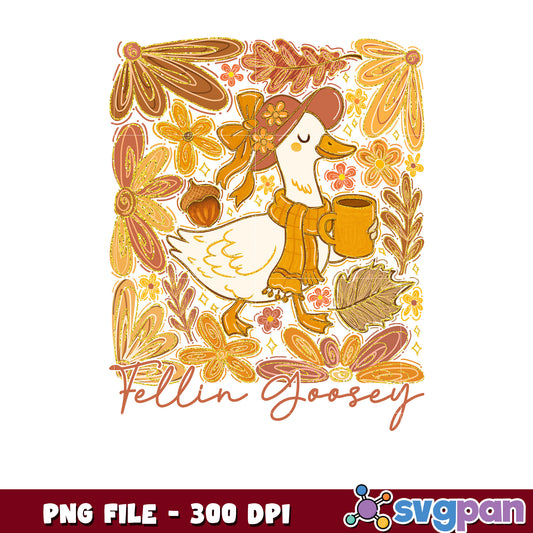 Feellin goosey autumn design png, halloween holiday png, halloween costume png