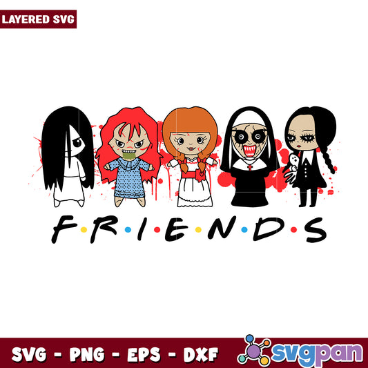 Female friends horror svg, halloween killers nights​ svg, spookycharacters svg