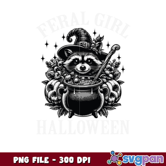 Feral girl halloween png, spirit halloween​ png, spooky autumn png
