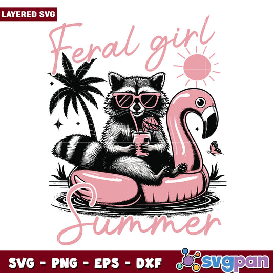 Feral girl summer svg, wild and free summer svg, hot girl chaos vibes svg