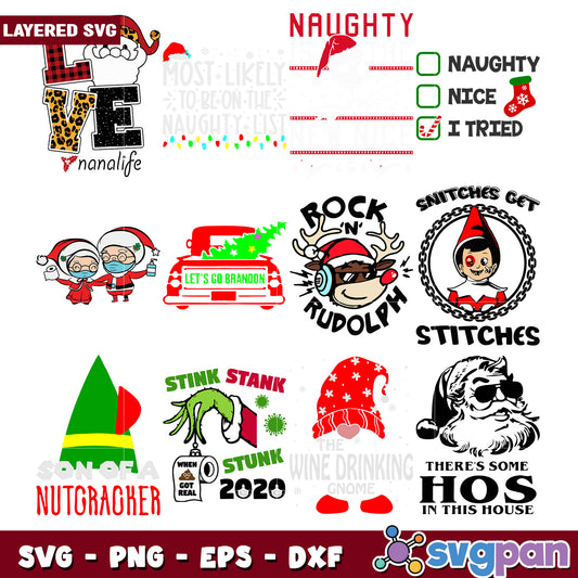 Festive Bundle of Fun SVG Designs for Christmas