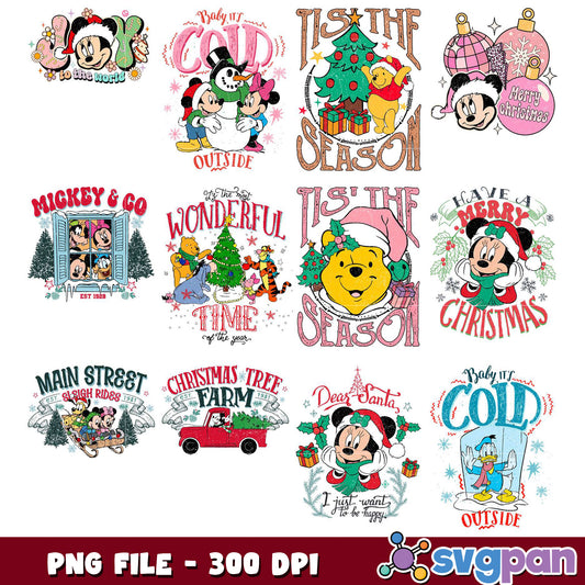 Festive Holiday Bundle PNG Colorful Graphics Set